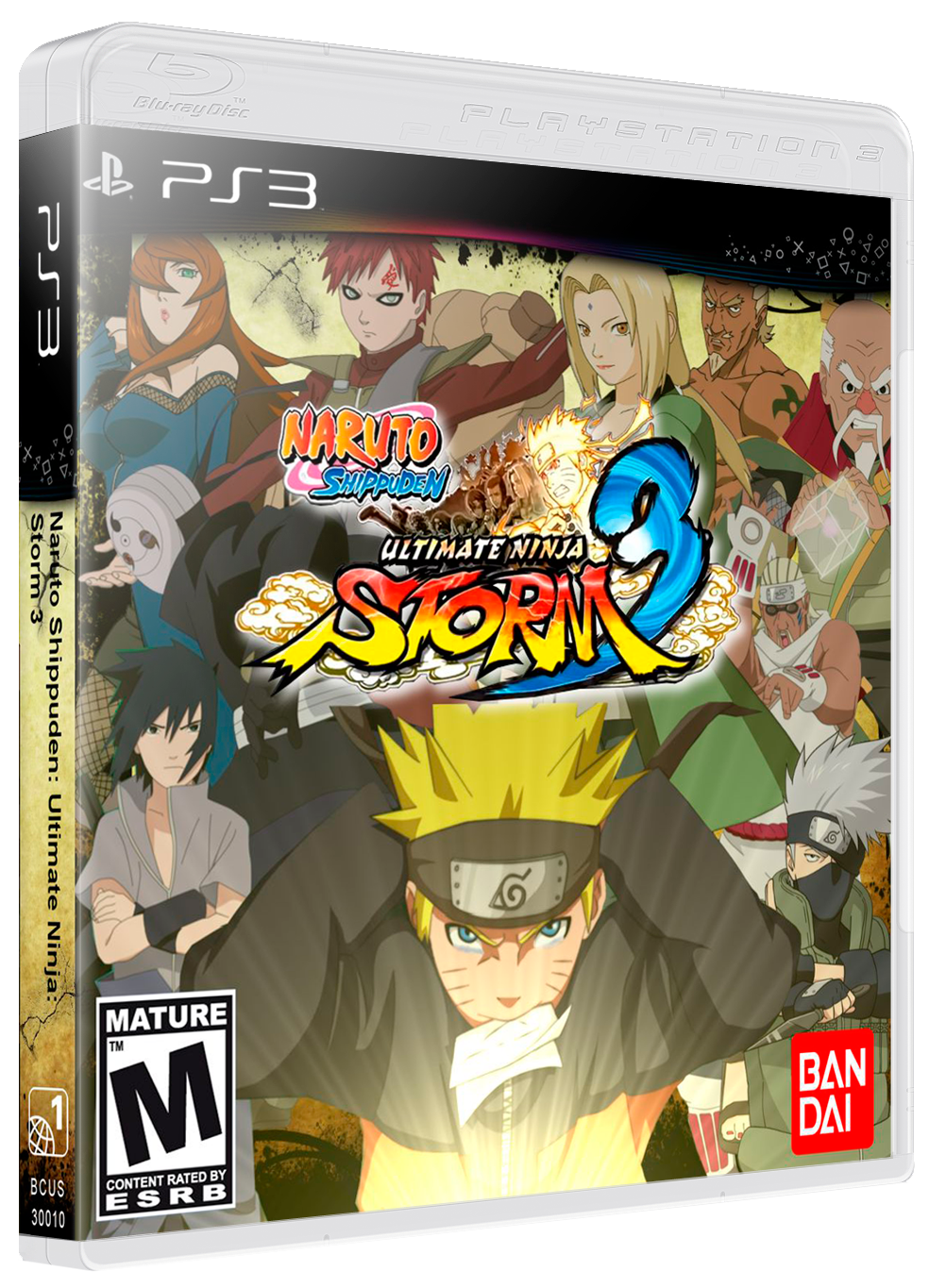 Naruto Shippuden Ultimate Ninja Storm 3 box art for Playstation 3